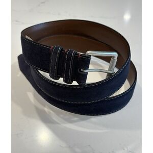 NWT TORINO LEATHER‎ CO Blue European Suede Belt USA Made Size 46